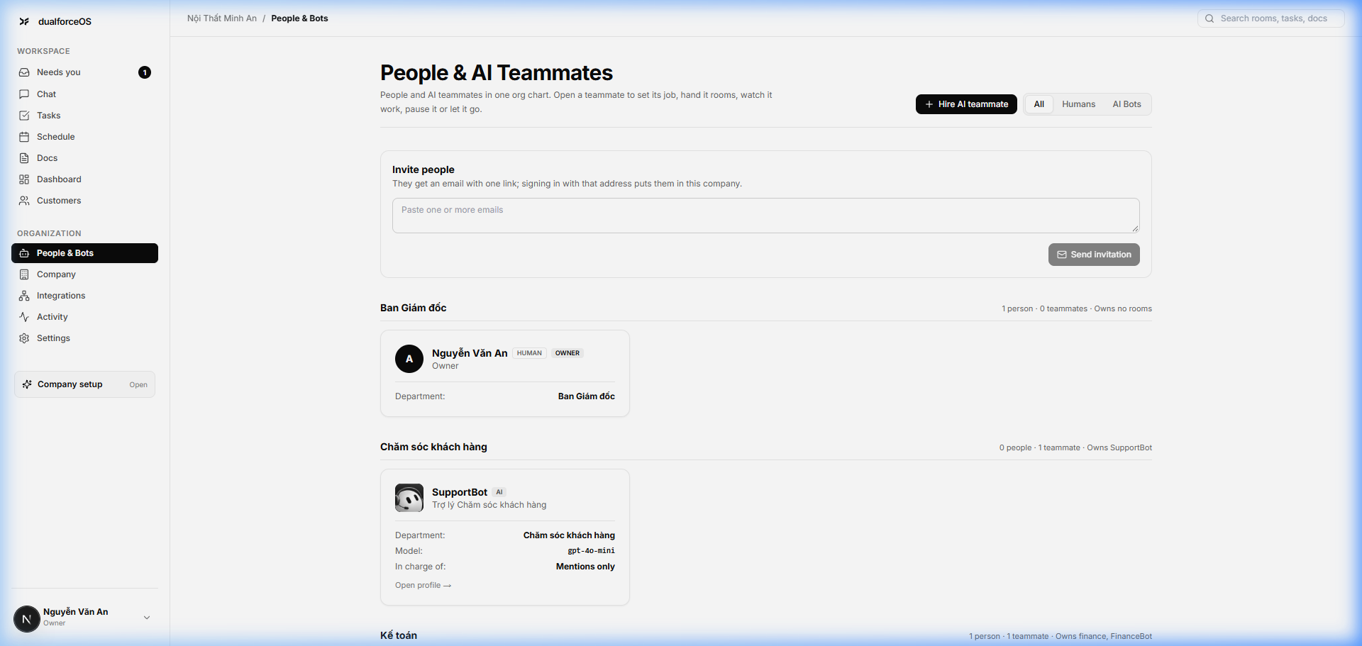 DualForceOS People and Bots Directory
